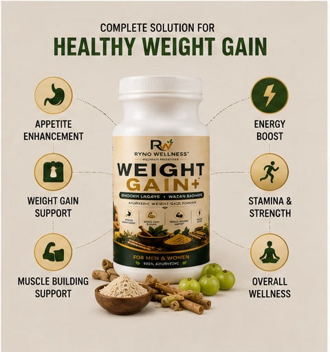 Ryno Wellness Weight Gain+ | Ayurvedic Weight Gain Powder for Men & Women | 350g
