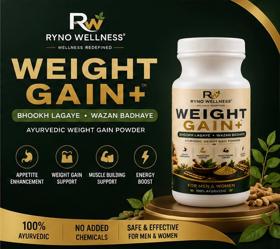 Ryno Wellness Weight Gain+ | Ayurvedic Weight Gain Powder for Men & Women | 350g