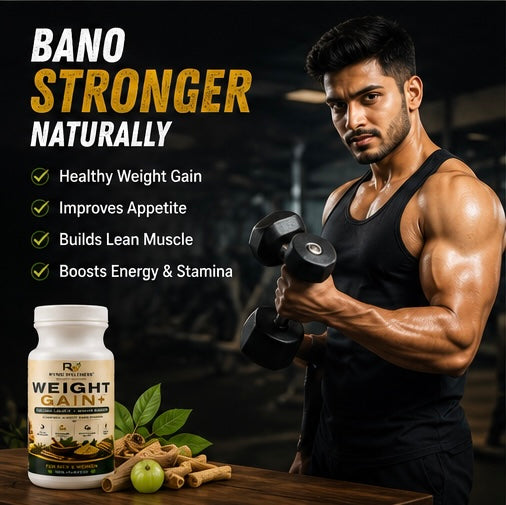 Ryno Wellness Weight Gain+ | Ayurvedic Weight Gain Powder for Men & Women | 350g